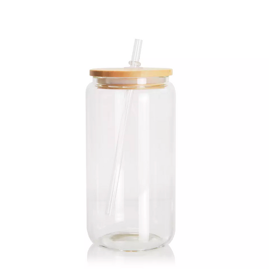 16 OZ GLASS With Bamboo Lid