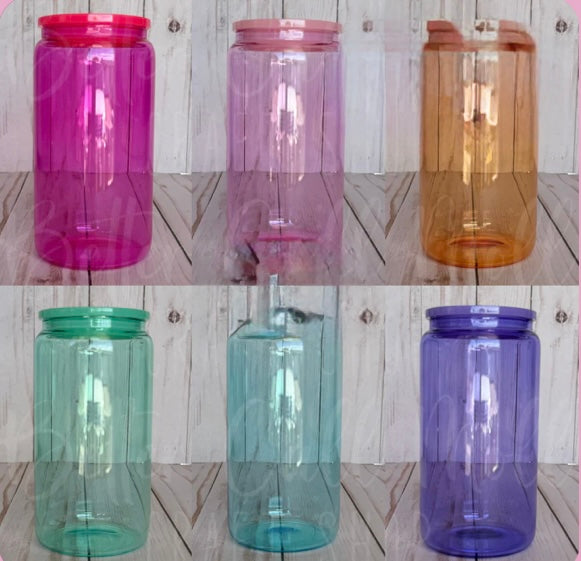 16 OZ Colored Glass Cups