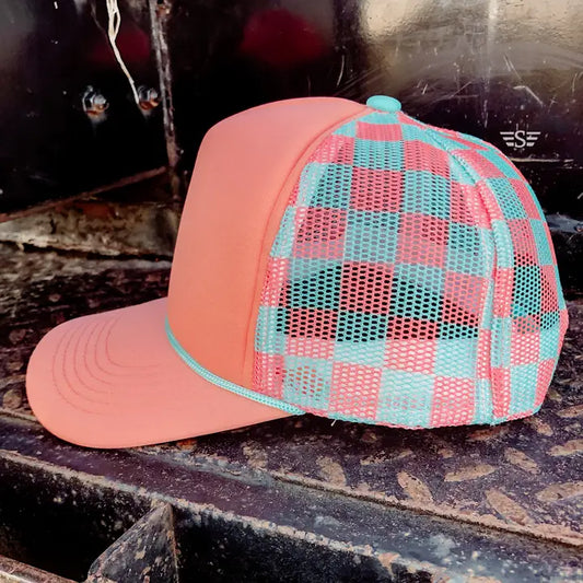 Coral & Mint Checkered